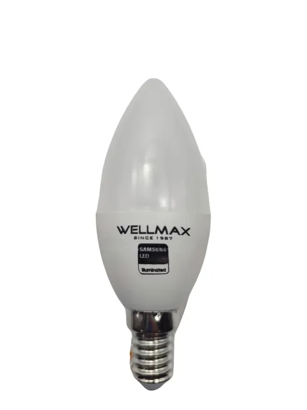 Bombillo Wellmax 6W Led Samsung Edison C37 E27 100 240V Luz Cálida 25.000 Horas